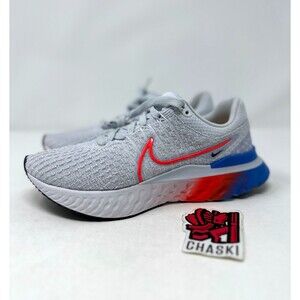 Nike React Infinity Run FK3 Flyknit Grey Red Blue White DV2178-001 Women's 7